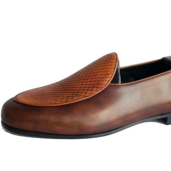 Maison Koly Farafina loafers snake Italian Museum Leather - Picture 3 of 5